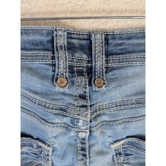 Salvage Buckle Jeans Mens 32R 32x32 Blue Mayhem Straight Leg Distressed Stretch - Picture 14 of 16